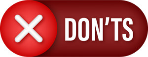 Do s and Don ts neon button. Flat simple thumb up symbol min
